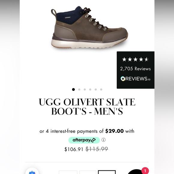 Uggs Men’s Olivert slate boot - Picture 9 of 9